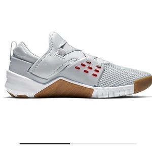 NIKE MEN’S FREE METCOM PURE PLATINUM RED TENNIS Shoes